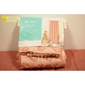 Pillowfort 42 x84" Clipped Dotted Kids' Blackout Window Curtain Panel Rose Pink